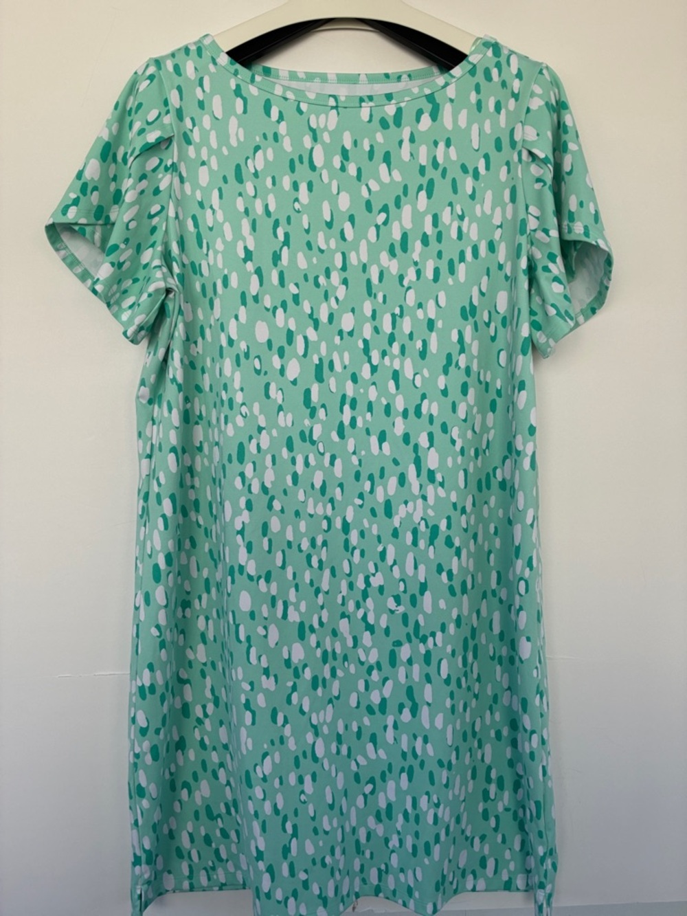 Kim Rogers Mint Green & White Short Sleeve Sleepwear Dress Large